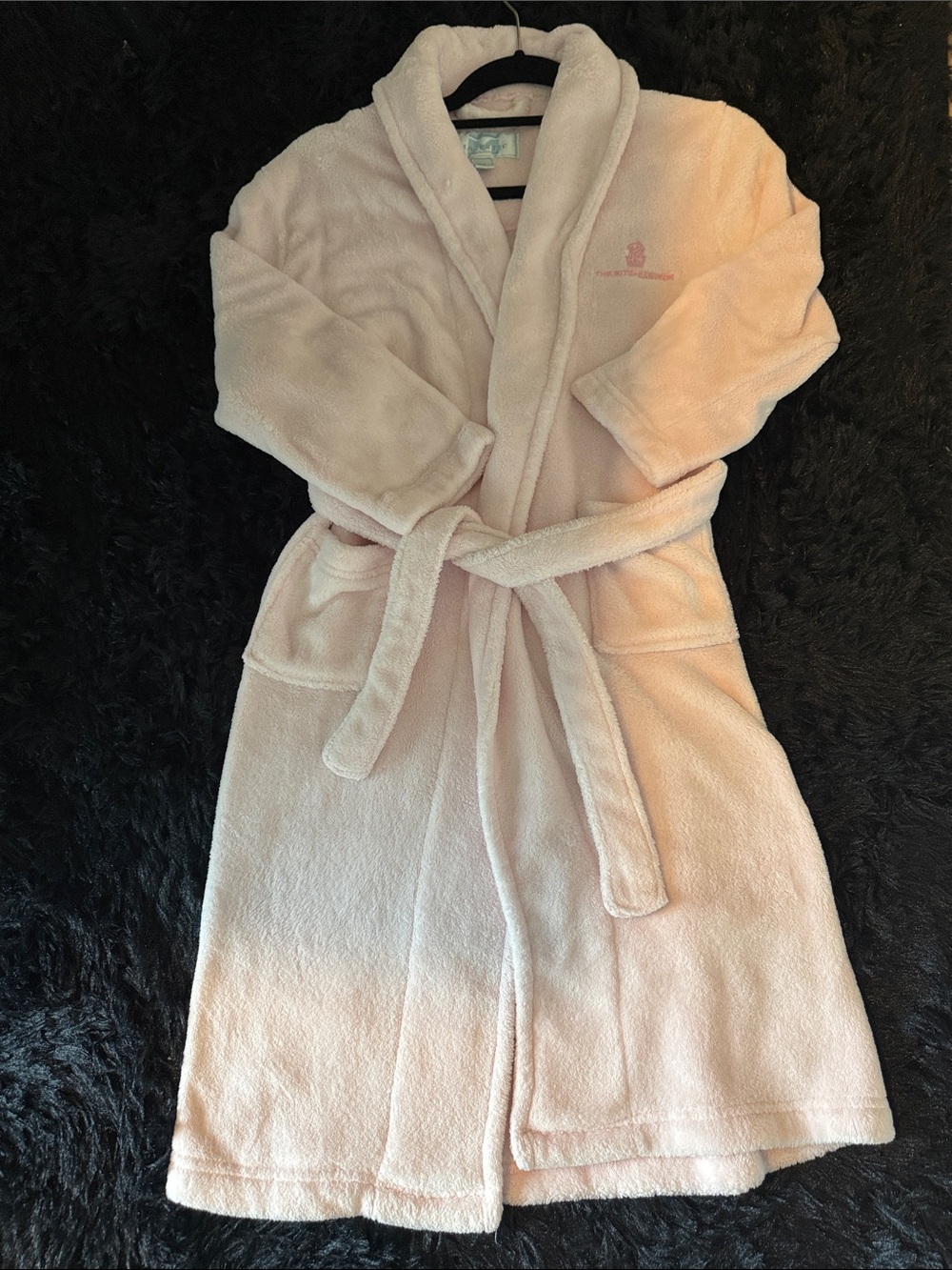 Cozy Plush Shawl-Collar Robe in Light Pink